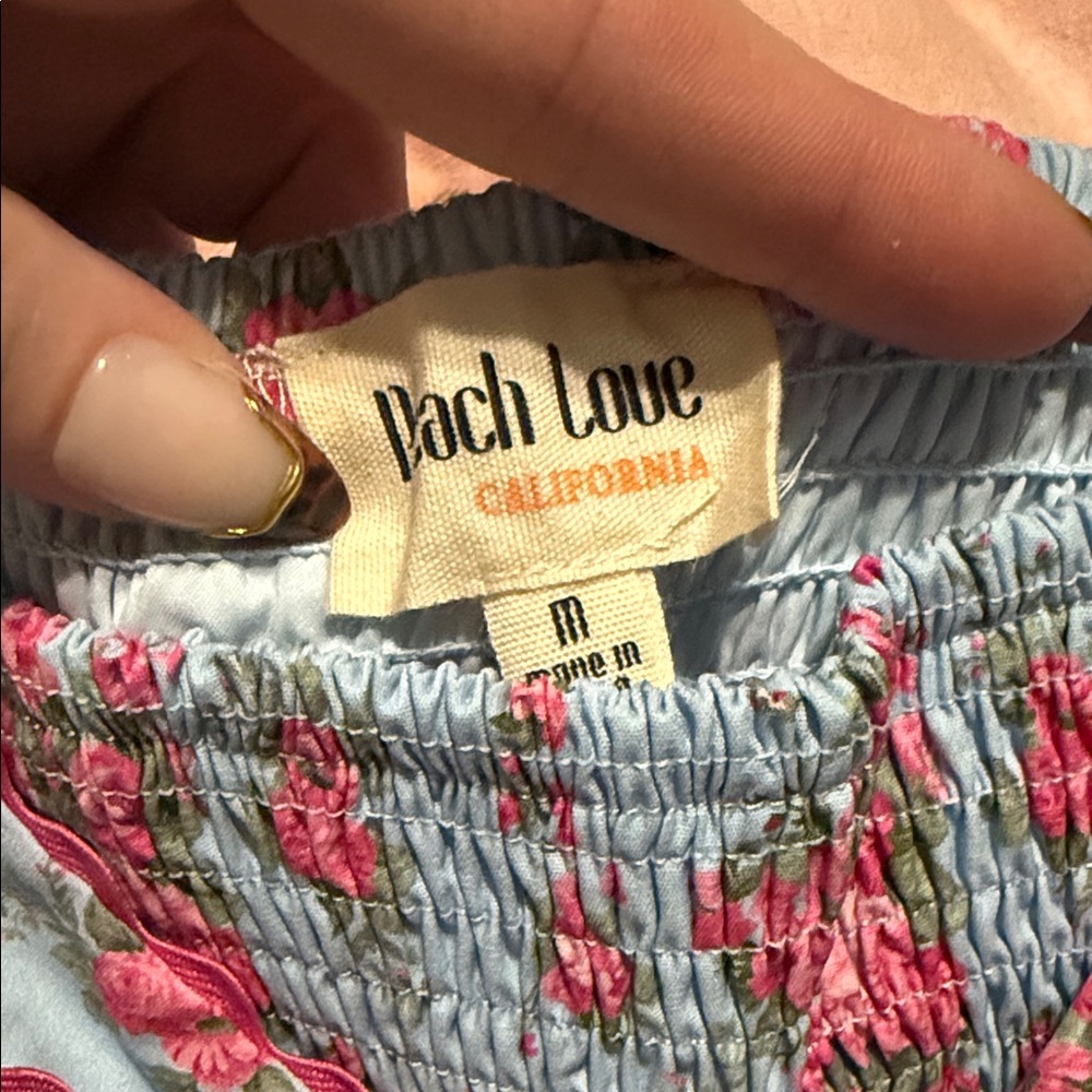 Peach Love California Blue and Pink Floral Maxi Dress - Picture 5 of 5